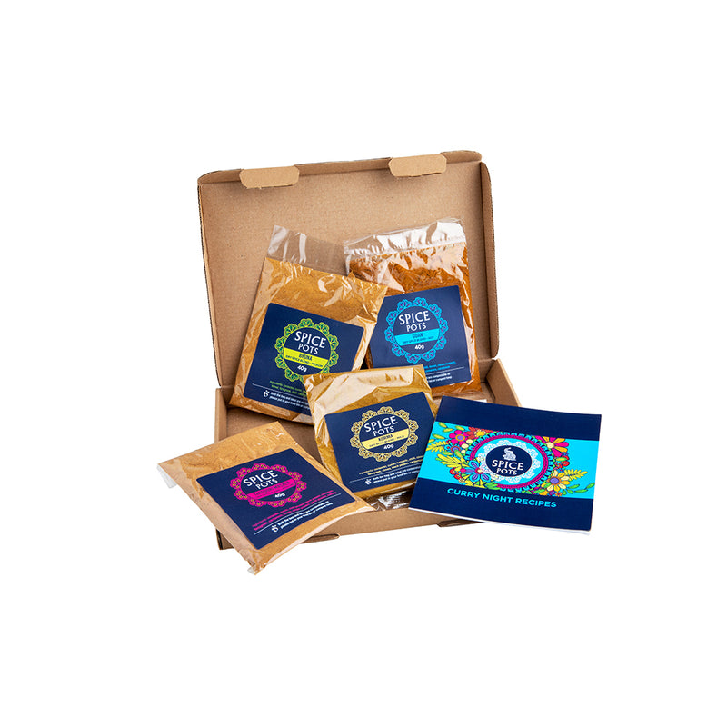 Spice Pots Letterbox Curry Gift - Four curry spices plus recipe booklet